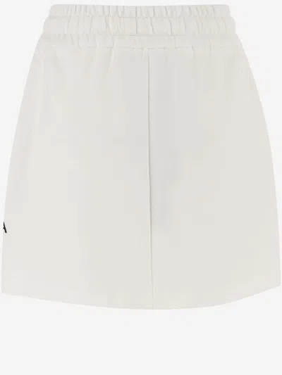 Shop Dolce & Gabbana Cotton Blend Skirt With Logo In White