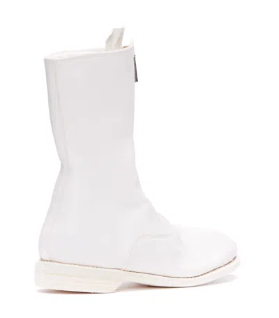 Shop Guidi Frontal Zip Army Booties In White