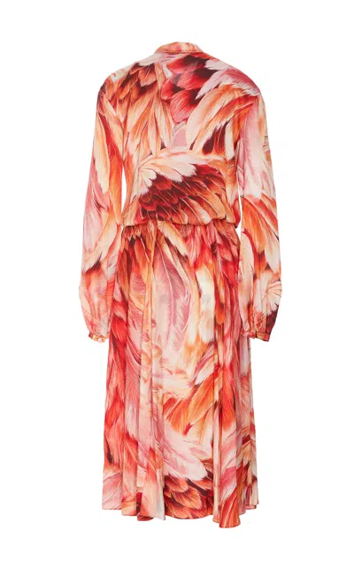 Shop Roberto Cavalli Plumage Print Dress In Multicolour