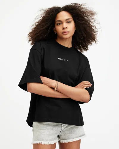 Shop Allsaints Disc Amelie Oversized Boxy T-shirt In Black