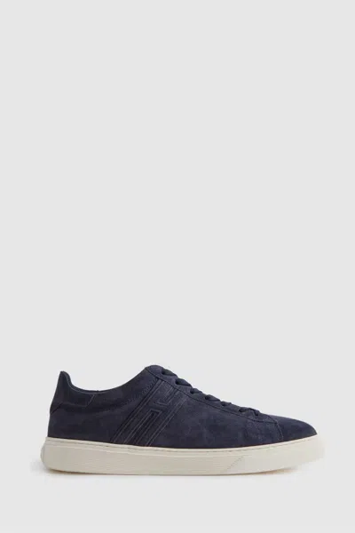 Shop Hogan Lace-up Trainers In Blue