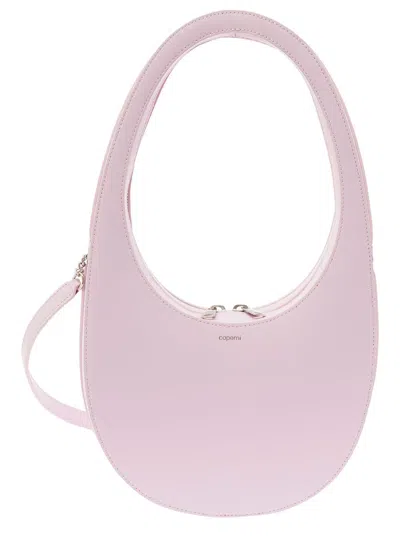 Shop Coperni 'mini Swipe' Pink Handbag With Logo Detail In Leather Woman