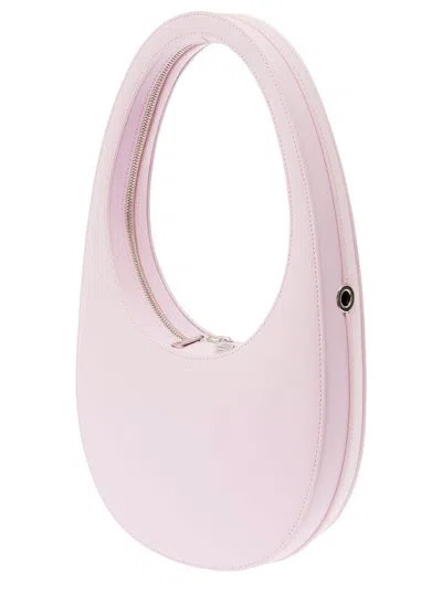 Shop Coperni 'mini Swipe' Pink Handbag With Logo Detail In Leather Woman