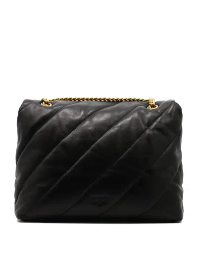 Shop Pinko "love Big Puff" Shoulder Bag In Black