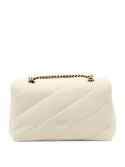 Shop Pinko "love Classic Puff" Shoulder Bag In White
