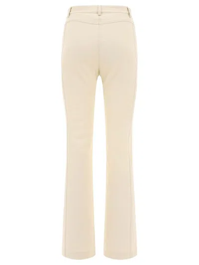 Shop Pinko Flared Tricotine Trousers In White
