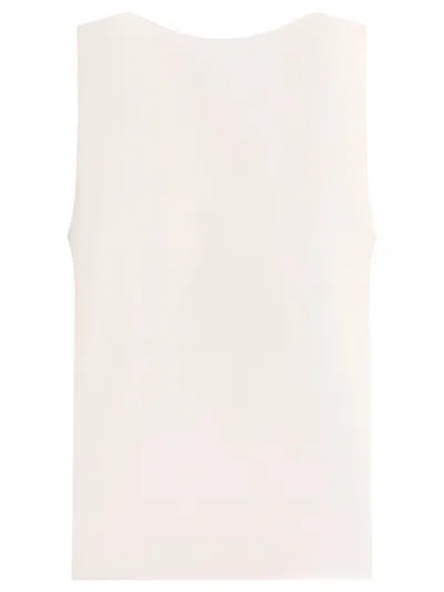 Shop Pinko Sleeveless Stretch Satin Top In White