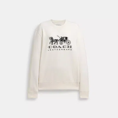 Shop Coach Outlet Horse And Carriage Crewneck Sweatshirt In White