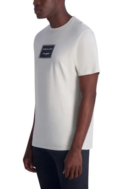 Shop Karl Lagerfeld Paris Latitude Longitude Cotton Graphic T-shirt In Natural