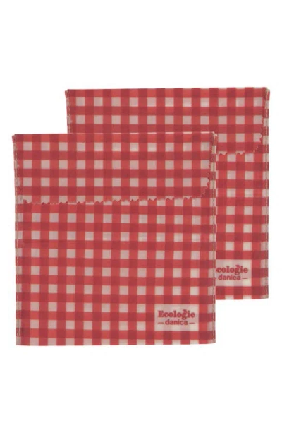 Shop Now Designs Set Of 2 Ecologie Beeswax Sandwich Bags In Gingham Dot
