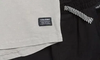 Shop Volcom Kids' Crewneck T-shirt & Swim Shorts Set In Grey