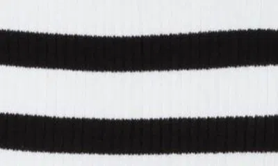 By Design Amiri Stripe Boat Neck Crop Sweater In Black/ Gardenia