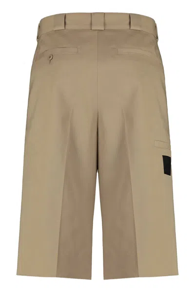 Shop Givenchy Blend Cotton Bermuda Shorts In Beige