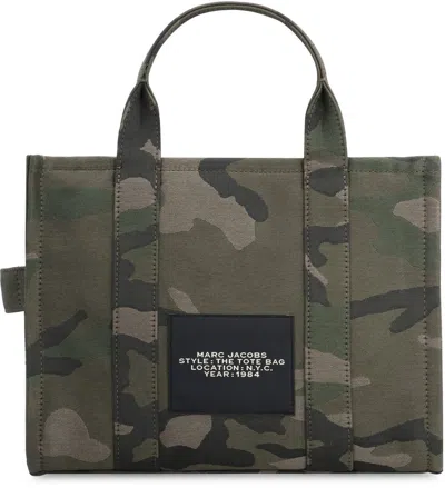 Shop Marc Jacobs The Camo Jacquard Medium Tote Bag In Green