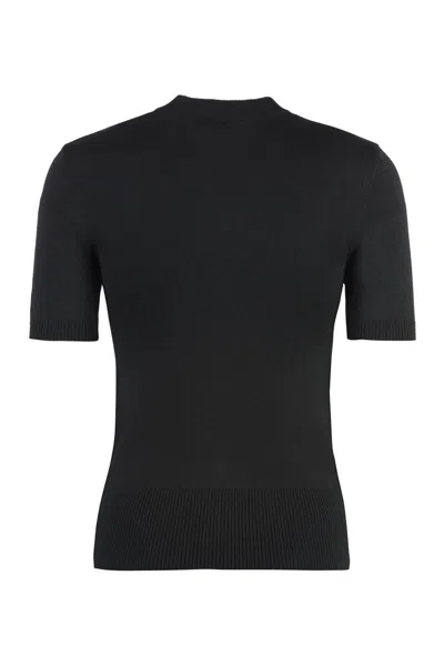 Shop Patou Logo Knitted T-shirt In Black