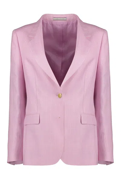 Shop Tagliatore Linen Two-pieces Suit In Pink