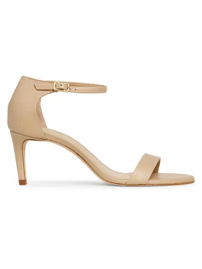 Shop Saks Fifth Avenue Women's 75mm Leather Ankle-wrap Sandals In Neutral