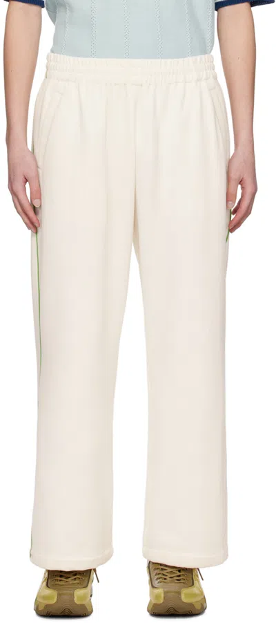 Shop Rice Nine Ten Off-white Piping Lounge Pants In Shell White