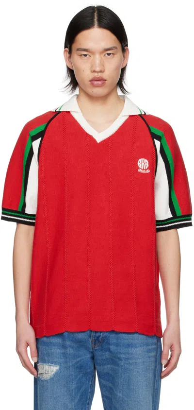 Shop Rice Nine Ten Red Soccer Jersey Polo