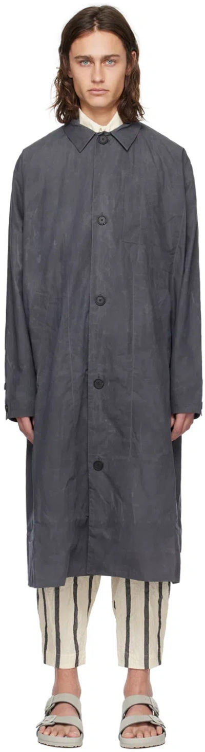 Shop Toogood Gray 'the Messenger' Coat In Charcoal