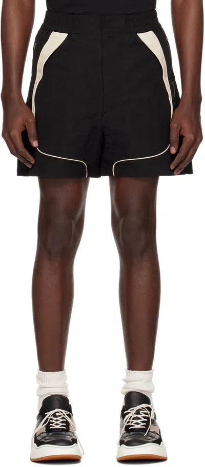 Shop Ader Error Black Trim Shorts In Noir