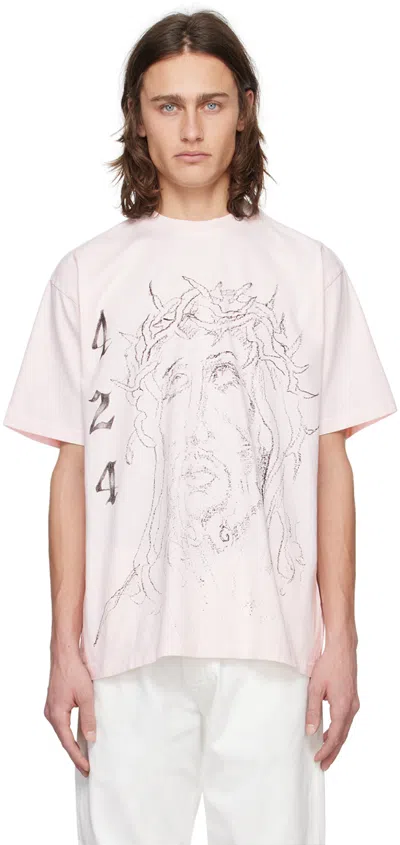 Shop 424 Pink Printed T-shirt In Light Pink