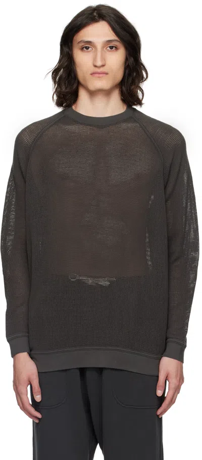 Shop Jan-jan Van Essche Gray O-project Loose-fit Long Sleeve T-shirt In Off-black
