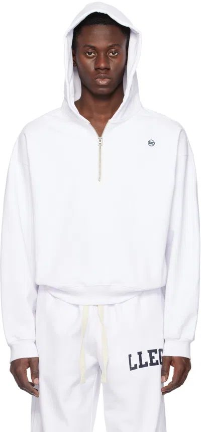Shop Recto White Zip Hoodie In Ow Off White