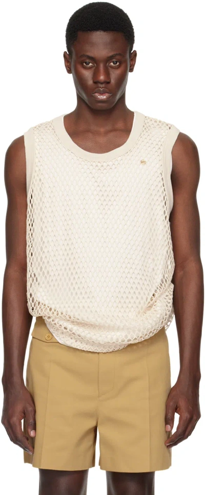 Shop Recto Off-white & White Tank Top Set In Be Beige