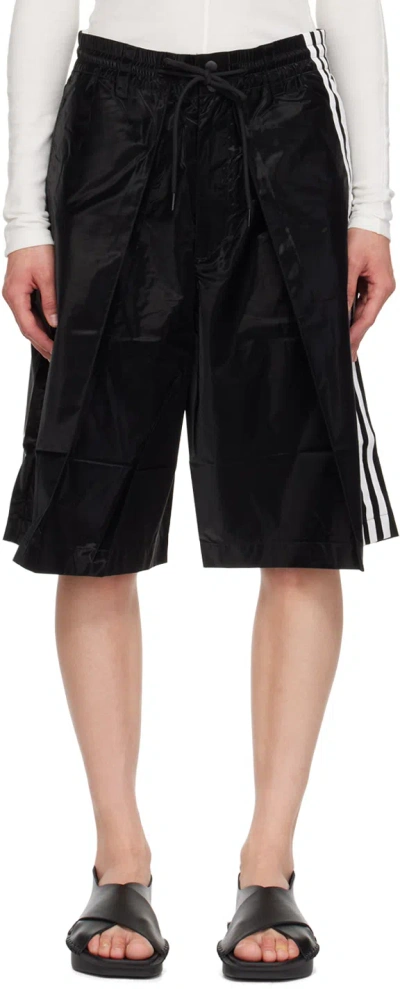 Shop Y-3 Black Striped Shorts