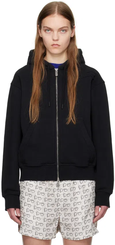 Shop Burberry Black Zip Hoodie