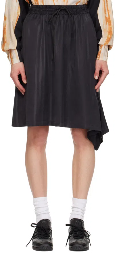 Shop Y-3 Black Striped Midi Skirt