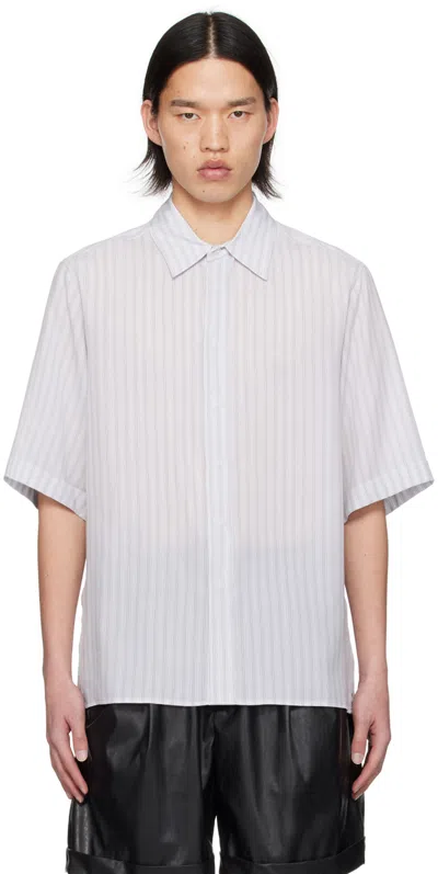 Shop Youth Gray Vented Shirt In Grey Stripe