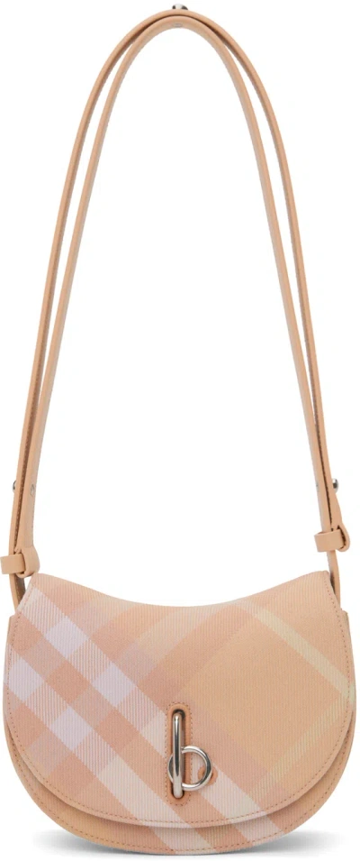 Shop Burberry Pink Mini Rocking Horse Bag In Peach