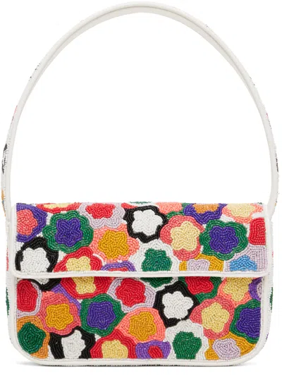 Shop Staud Multicolor Tommy Beaded Bag In Spbq Spring Bouquet