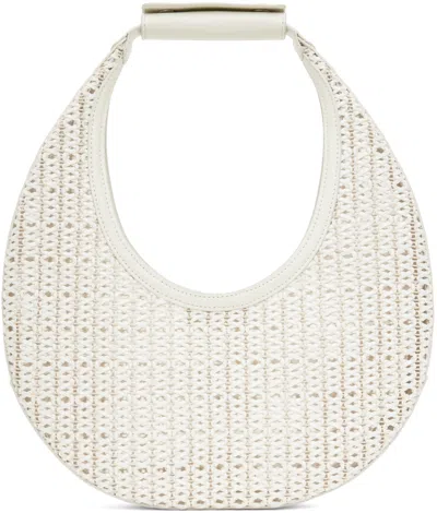 Shop Staud White Woven Moon Bag In Papr Paper