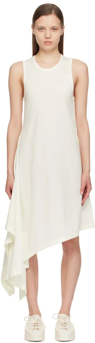 Shop Y-3 Off-white Asymmetrical Midi Dress