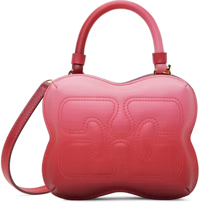 Shop Ganni Pink Gradient Small Butterfly Crossbody Bag In 514 Hot Pink