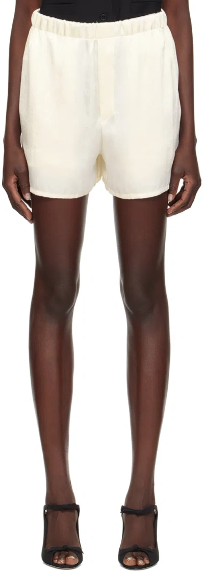 Shop Ludovic De Saint Sernin Off-white Elasticized Waistband Shorts