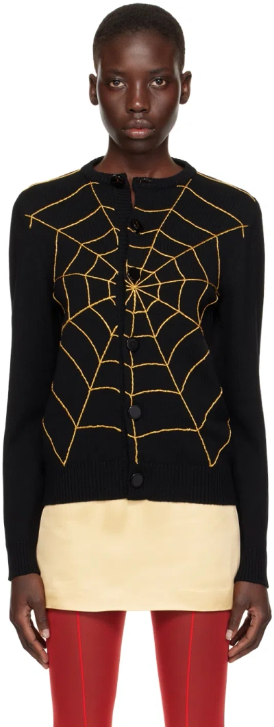 Shop Ernest W Baker Black Spider Web Cardigan