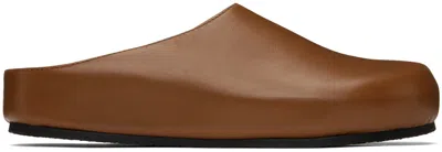Shop Studio Nicholson Ssense Exclusive Brown Wearing Slip-on Loafers In Whiskey