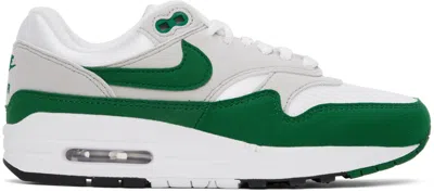 Shop Nike Gray & Green Air Max 1 Sneakers In Neutral Grey/malachi