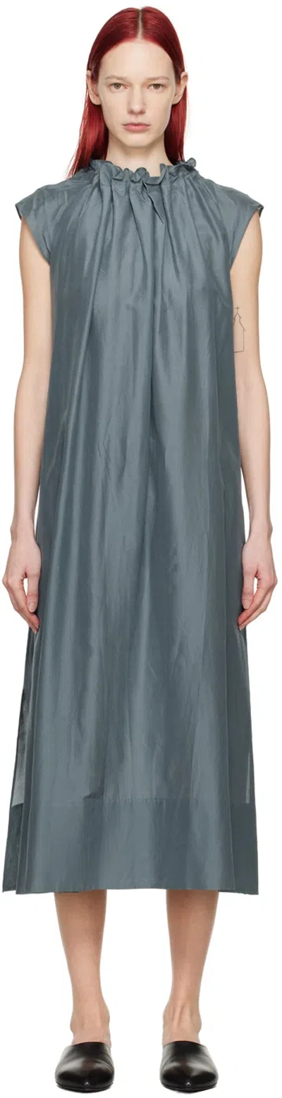 Shop Toogood Gray 'the Magician' Maxi Dress In Silk Cotton Lead