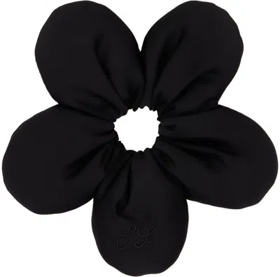 Shop Sandy Liang Black Flower Power 2.0 Hair Tie In 001 Black