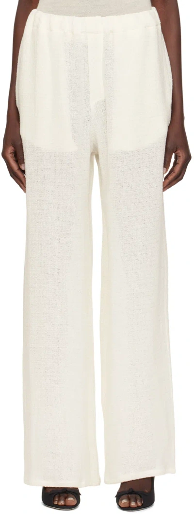 Shop Ludovic De Saint Sernin Off-white Elasticized Waistband Trousers In Sand Beige