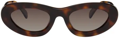 Shop Anine Bing Brown Roma Sunglasses In Tortoise