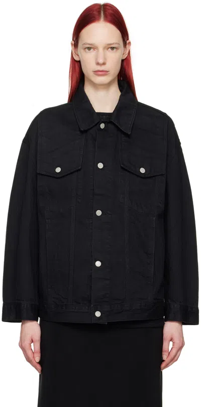 Shop Youth Black Oversized Denim Jacket