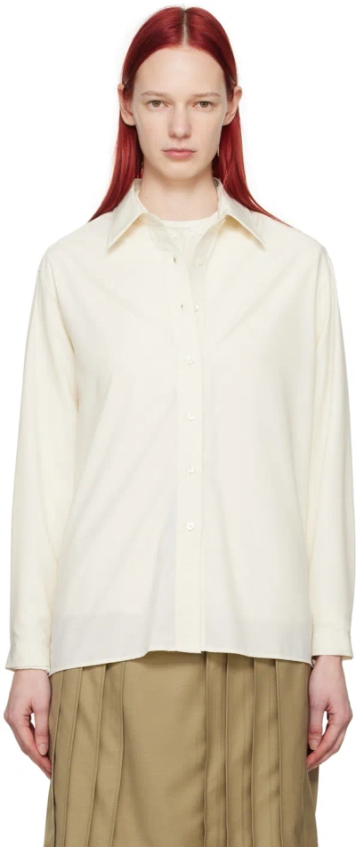 Shop Youth Off-white Raw Edge Shirt In Ivory