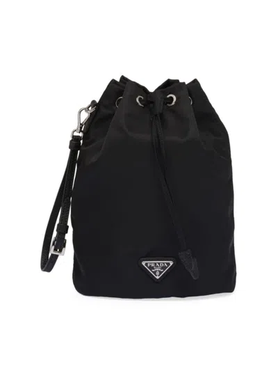 Prada Nylon Clutch With Detachable Strap And Reinforced Base In Black