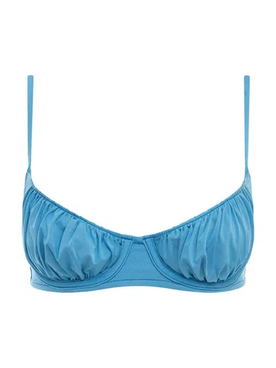Shop Peony Women's Ruched Balconette Bikini Top In Capri